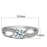 TS044 - Rhodium 925 Sterling Silver Ring with AAA Grade CZ in Clear - Alamode - Flyclothing LLC