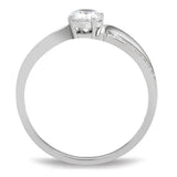 TS044 - Rhodium 925 Sterling Silver Ring with AAA Grade CZ in Clear - Alamode - Flyclothing LLC