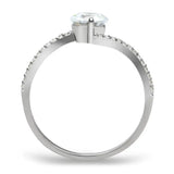 TS045 - Rhodium 925 Sterling Silver Ring with AAA Grade CZ in Clear - Alamode - Flyclothing LLC