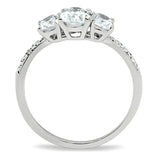 TS049 - Rhodium 925 Sterling Silver Ring with AAA Grade CZ in Clear - Alamode - Flyclothing LLC