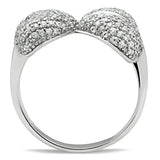 TS050 - Rhodium 925 Sterling Silver Ring with AAA Grade CZ in Clear - Alamode - Flyclothing LLC
