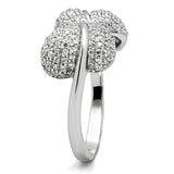 TS050 - Rhodium 925 Sterling Silver Ring with AAA Grade CZ in Clear - Alamode - Flyclothing LLC