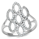TS071 - Rhodium 925 Sterling Silver Ring with AAA Grade CZ in Clear - Alamode - Flyclothing LLC