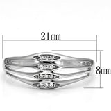 TS072 - Rhodium 925 Sterling Silver Ring with AAA Grade CZ  in Clear - Alamode