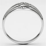 TS072 - Rhodium 925 Sterling Silver Ring with AAA Grade CZ  in Clear