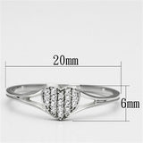 TS073 - Rhodium 925 Sterling Silver Ring with AAA Grade CZ  in Clear - Alamode