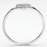 TS073 - Rhodium 925 Sterling Silver Ring with AAA Grade CZ  in Clear - Alamode