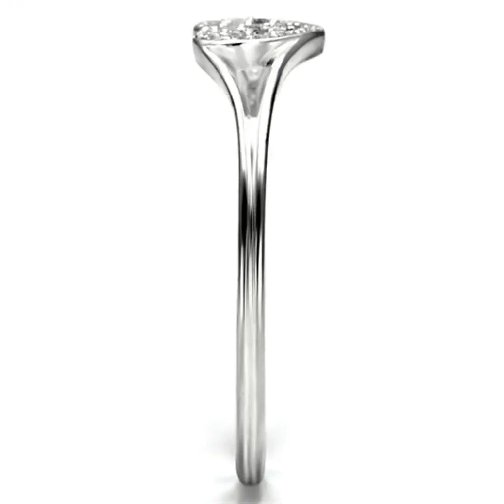 TS073 - Rhodium 925 Sterling Silver Ring with AAA Grade CZ in Clear - Alamode - Flyclothing LLC