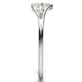 TS073 - Rhodium 925 Sterling Silver Ring with AAA Grade CZ  in Clear - Alamode