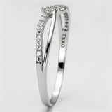 TS074 - Rhodium 925 Sterling Silver Ring with AAA Grade CZ  in Clear - Alamode