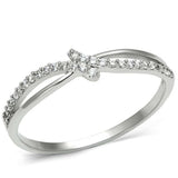 TS074 - Rhodium 925 Sterling Silver Ring with AAA Grade CZ in Clear - Alamode - Flyclothing LLC