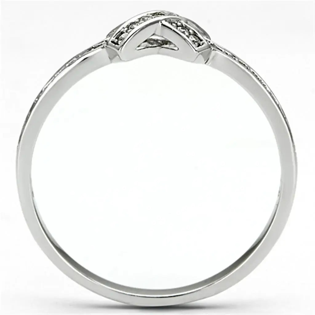 TS075 - Rhodium 925 Sterling Silver Ring with AAA Grade CZ in Clear - Alamode - Flyclothing LLC