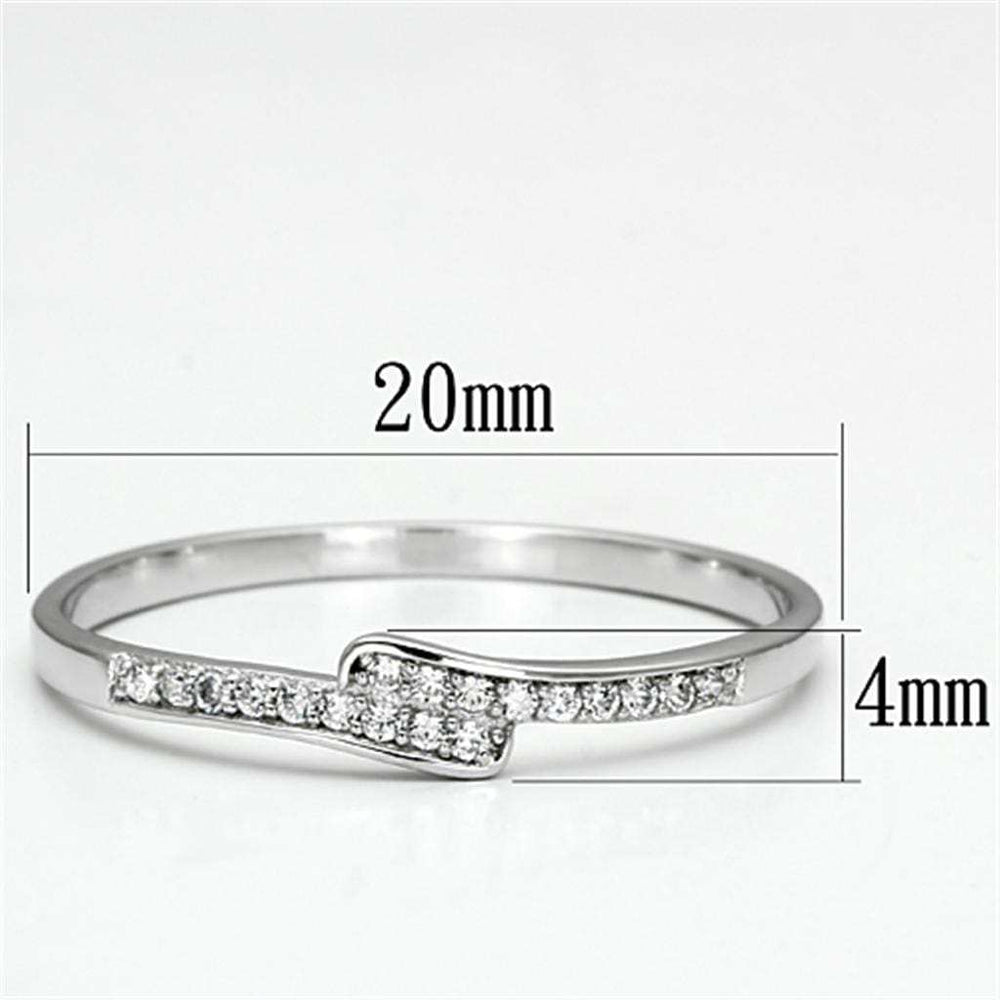 TS077 - Rhodium 925 Sterling Silver Ring with AAA Grade CZ in Clear - Alamode - Flyclothing LLC