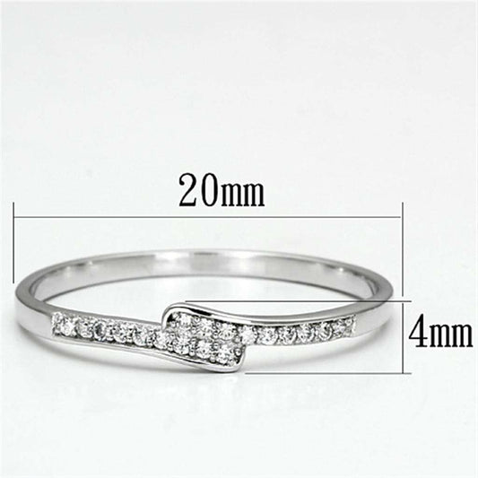 TS077 - Rhodium 925 Sterling Silver Ring with AAA Grade CZ in Clear - Alamode - Flyclothing LLC