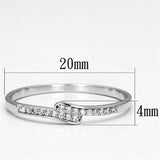 TS077 - Rhodium 925 Sterling Silver Ring with AAA Grade CZ  in Clear - Alamode