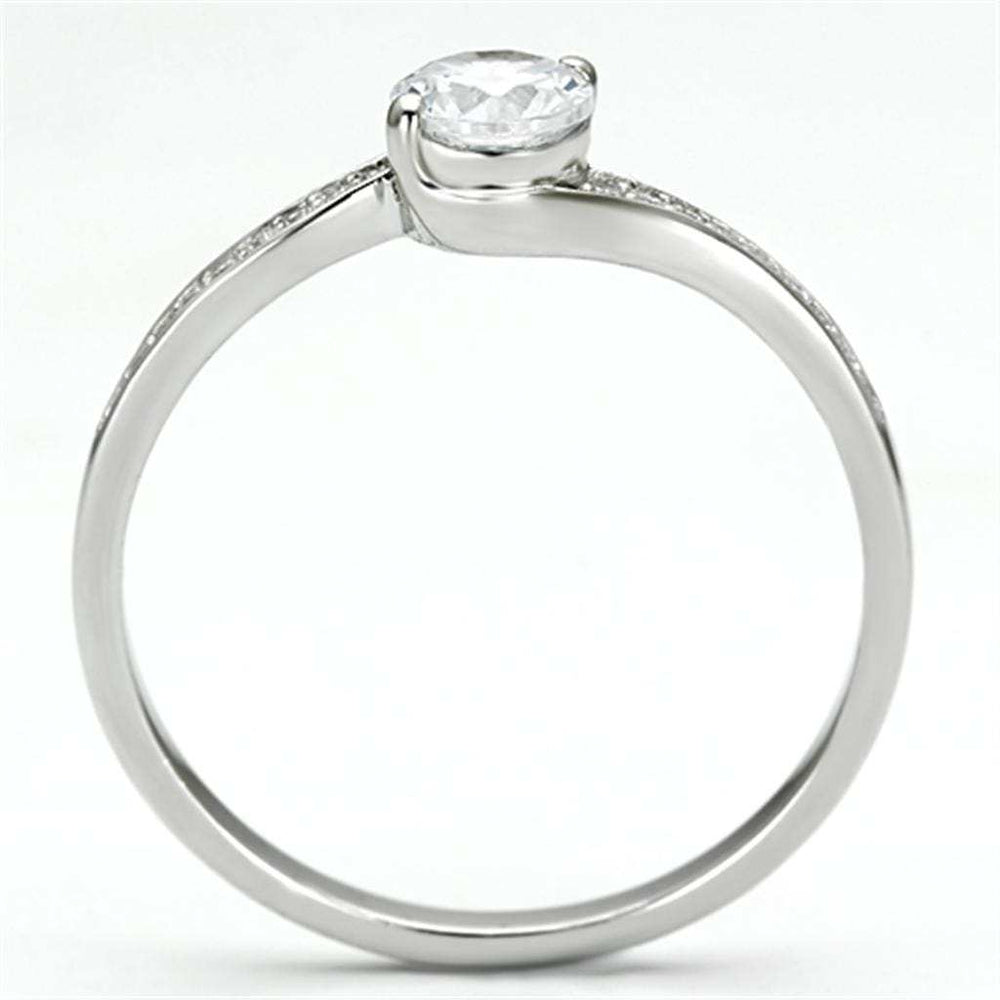 TS078 - Rhodium 925 Sterling Silver Ring with AAA Grade CZ in Clear - Alamode - Flyclothing LLC