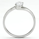 TS078 - Rhodium 925 Sterling Silver Ring with AAA Grade CZ  in Clear