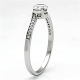 TS078 - Rhodium 925 Sterling Silver Ring with AAA Grade CZ  in Clear - Alamode