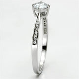TS079 - Rhodium 925 Sterling Silver Ring with AAA Grade CZ in Clear - Alamode - Flyclothing LLC
