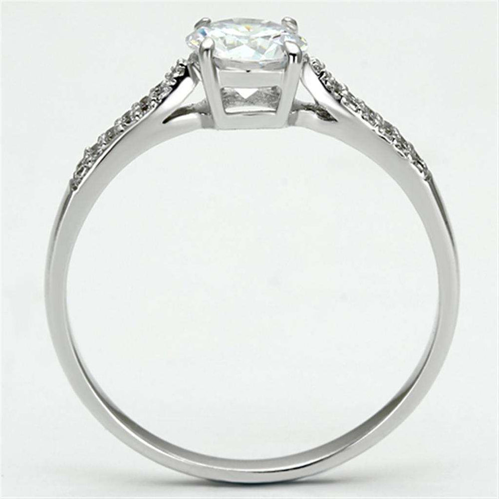 TS080 - Rhodium 925 Sterling Silver Ring with AAA Grade CZ in Clear - Alamode - Flyclothing LLC