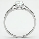 TS080 - Rhodium 925 Sterling Silver Ring with AAA Grade CZ  in Clear - Alamode