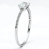 TS082 - Rhodium 925 Sterling Silver Ring with AAA Grade CZ in Clear - Alamode - Flyclothing LLC
