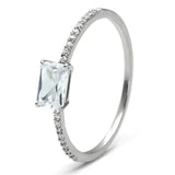 TS082 - Rhodium 925 Sterling Silver Ring with AAA Grade CZ in Clear - Alamode - Flyclothing LLC