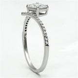 TS083 - Rhodium 925 Sterling Silver Ring with AAA Grade CZ  in Clear - Alamode