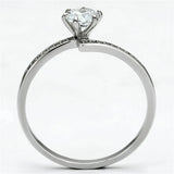 TS084 - Rhodium 925 Sterling Silver Ring with AAA Grade CZ in Clear - Alamode - Flyclothing LLC