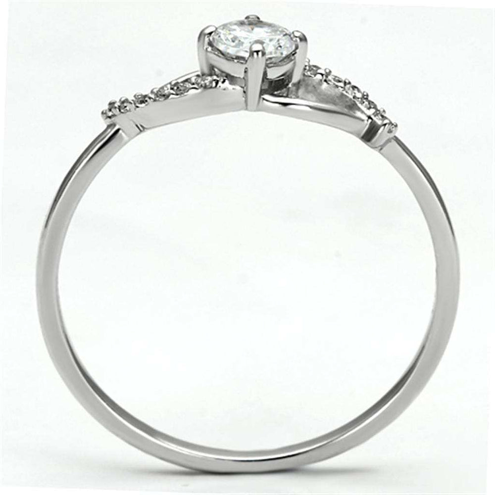 TS085 - Rhodium 925 Sterling Silver Ring with AAA Grade CZ in Clear - Alamode - Flyclothing LLC