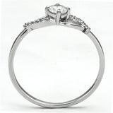 TS085 - Rhodium 925 Sterling Silver Ring with AAA Grade CZ  in Clear - Alamode