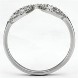 TS086 - Rhodium 925 Sterling Silver Ring with AAA Grade CZ  in Clear