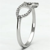 TS086 - Rhodium 925 Sterling Silver Ring with AAA Grade CZ  in Clear - Alamode