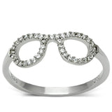 TS086 - Rhodium 925 Sterling Silver Ring with AAA Grade CZ in Clear - Alamode - Flyclothing LLC