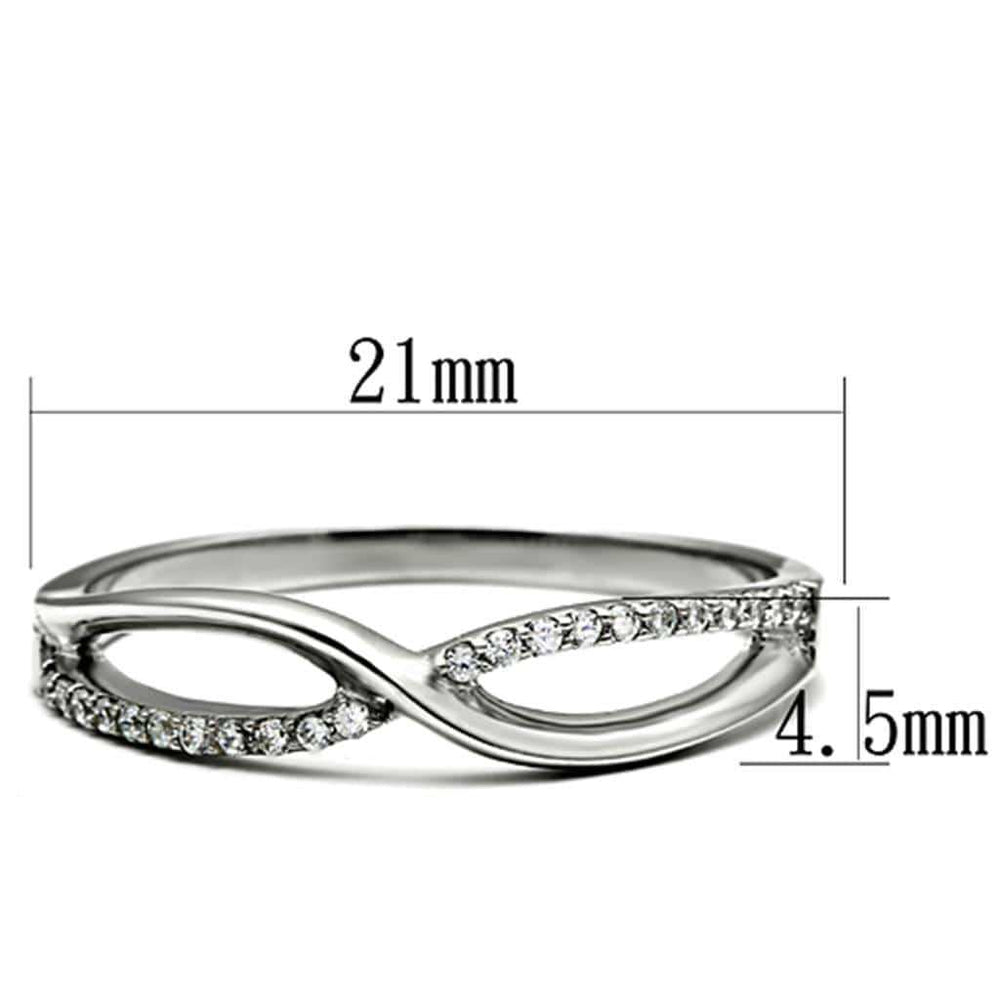TS087 - Rhodium 925 Sterling Silver Ring with AAA Grade CZ in Clear - Alamode - Flyclothing LLC