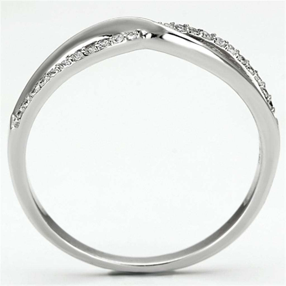 TS087 - Rhodium 925 Sterling Silver Ring with AAA Grade CZ in Clear - Alamode - Flyclothing LLC
