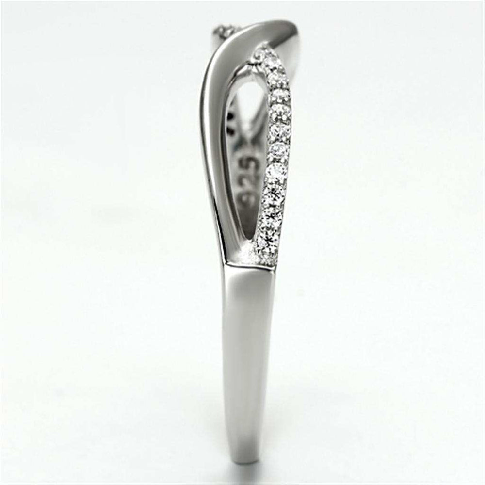 TS087 - Rhodium 925 Sterling Silver Ring with AAA Grade CZ in Clear - Alamode - Flyclothing LLC