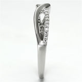 TS087 - Rhodium 925 Sterling Silver Ring with AAA Grade CZ  in Clear - Alamode