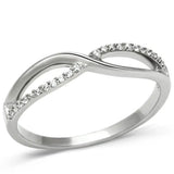 TS087 - Rhodium 925 Sterling Silver Ring with AAA Grade CZ in Clear - Alamode - Flyclothing LLC