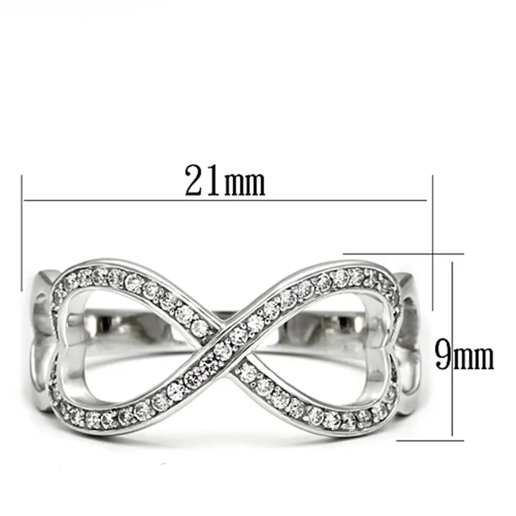 TS088 - Rhodium 925 Sterling Silver Ring with AAA Grade CZ in Clear - Alamode - Flyclothing LLC