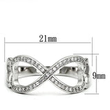 TS088 - Rhodium 925 Sterling Silver Ring with AAA Grade CZ in Clear - Alamode - Flyclothing LLC