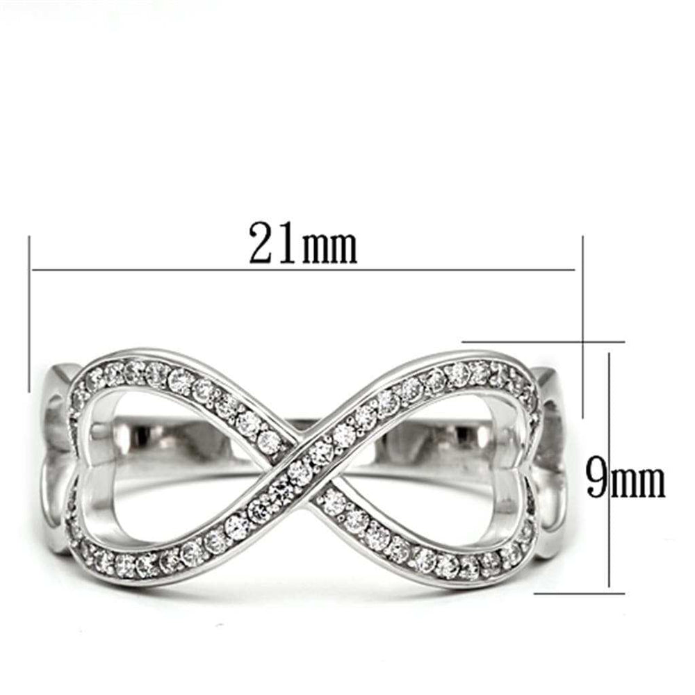 TS088 - Rhodium 925 Sterling Silver Ring with AAA Grade CZ in Clear - Alamode - Flyclothing LLC