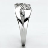 TS090 - Rhodium 925 Sterling Silver Ring with AAA Grade CZ  in Clear - Alamode