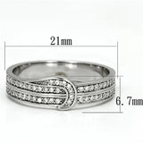 TS091 - Rhodium 925 Sterling Silver Ring with AAA Grade CZ in Clear - Alamode - Flyclothing LLC