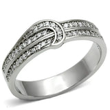 TS091 - Rhodium 925 Sterling Silver Ring with AAA Grade CZ in Clear - Alamode - Flyclothing LLC