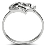 TS093 - Rhodium 925 Sterling Silver Ring with AAA Grade CZ  in Clear - Alamode