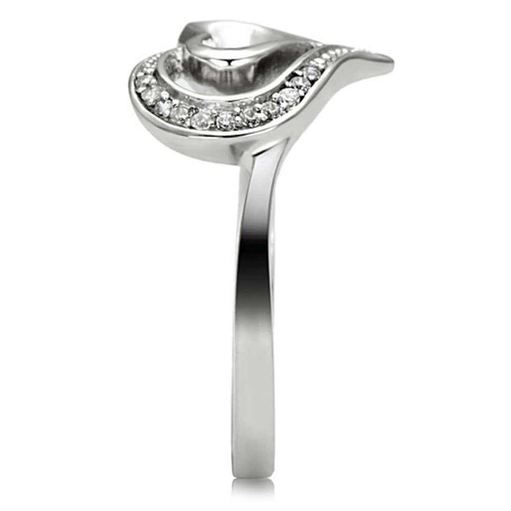 TS093 - Rhodium 925 Sterling Silver Ring with AAA Grade CZ in Clear - Alamode - Flyclothing LLC