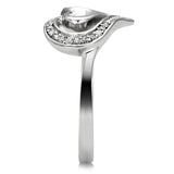 TS093 - Rhodium 925 Sterling Silver Ring with AAA Grade CZ  in Clear - Alamode