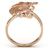 TS094 - Rose Gold 925 Sterling Silver Ring with AAA Grade CZ in Rose - Alamode - Flyclothing LLC