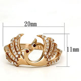TS097 - Rose Gold 925 Sterling Silver Ring with AAA Grade CZ in Garnet - Alamode - Flyclothing LLC